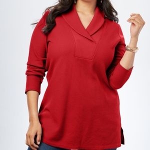 ROAMANS SHAWL COLLAR THERMAL TUNIC